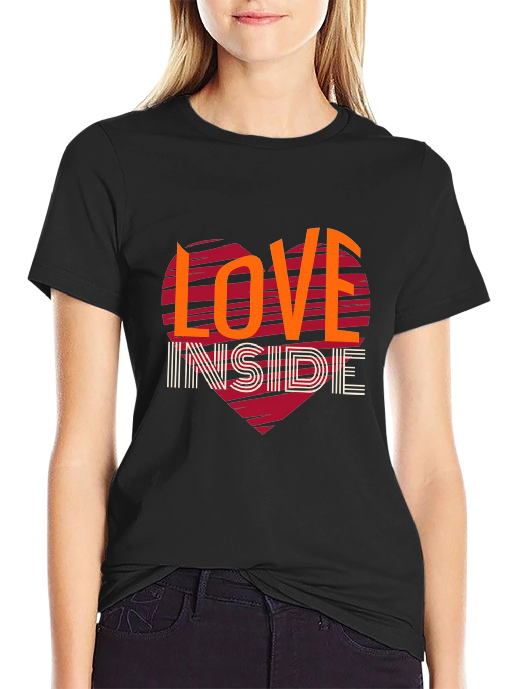 Love Inside Graphic Tee - Trendy Heart Design