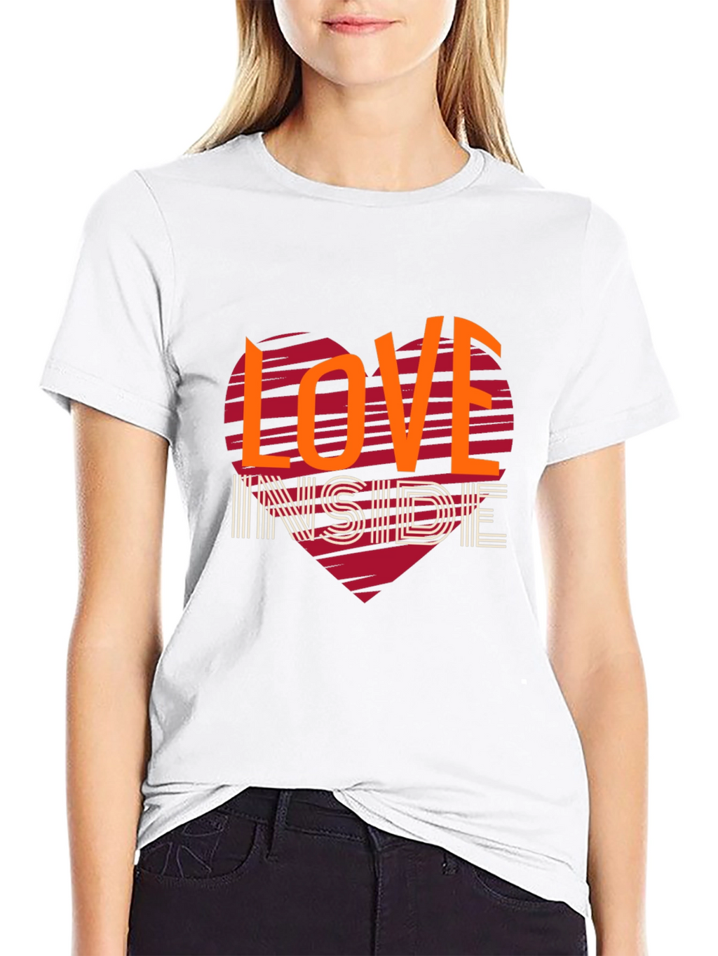 Love Inside Graphic Tee - Trendy Heart Design