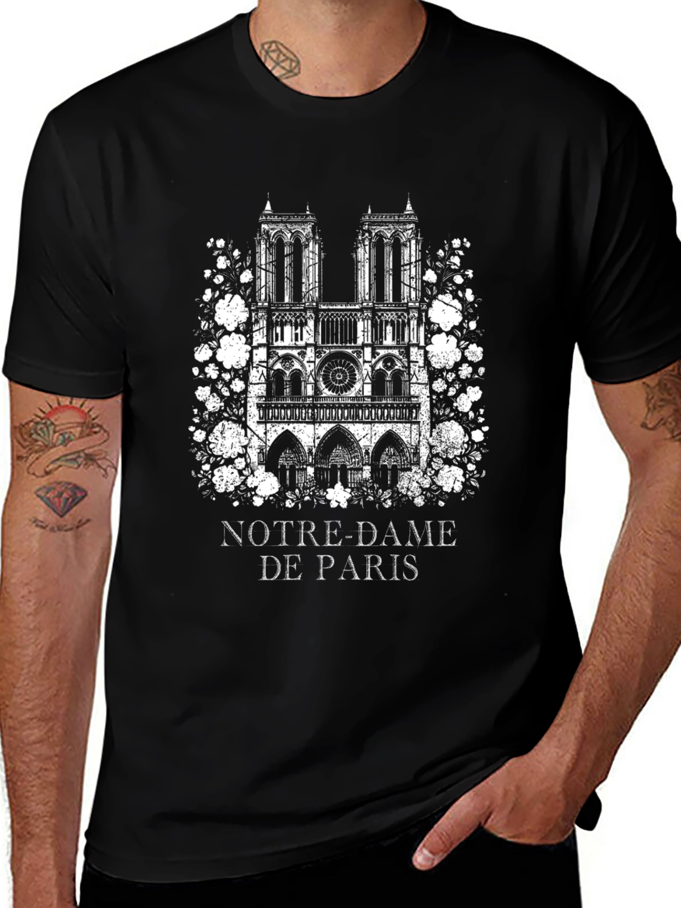 Notre-Dame de Paris Graphic Tee - Classic Black T-Shirt