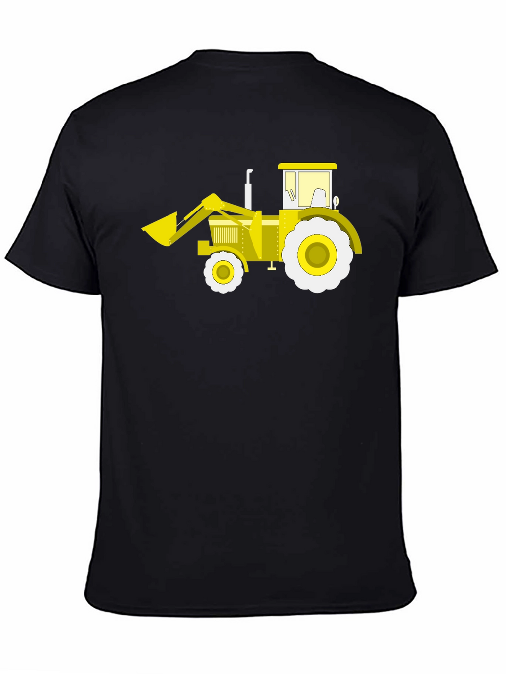 Tractor Graphic Tee - Black Cotton Crew Neck
