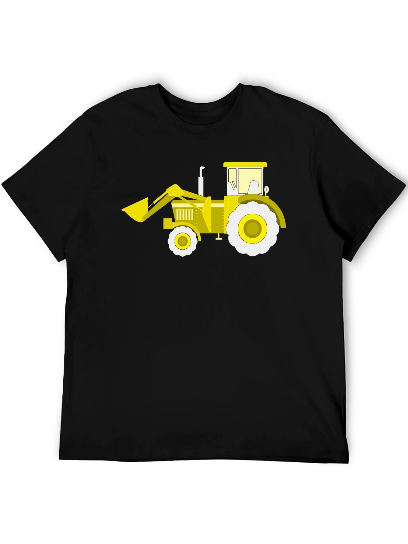 Tractor Graphic Tee - Black Cotton Crew Neck