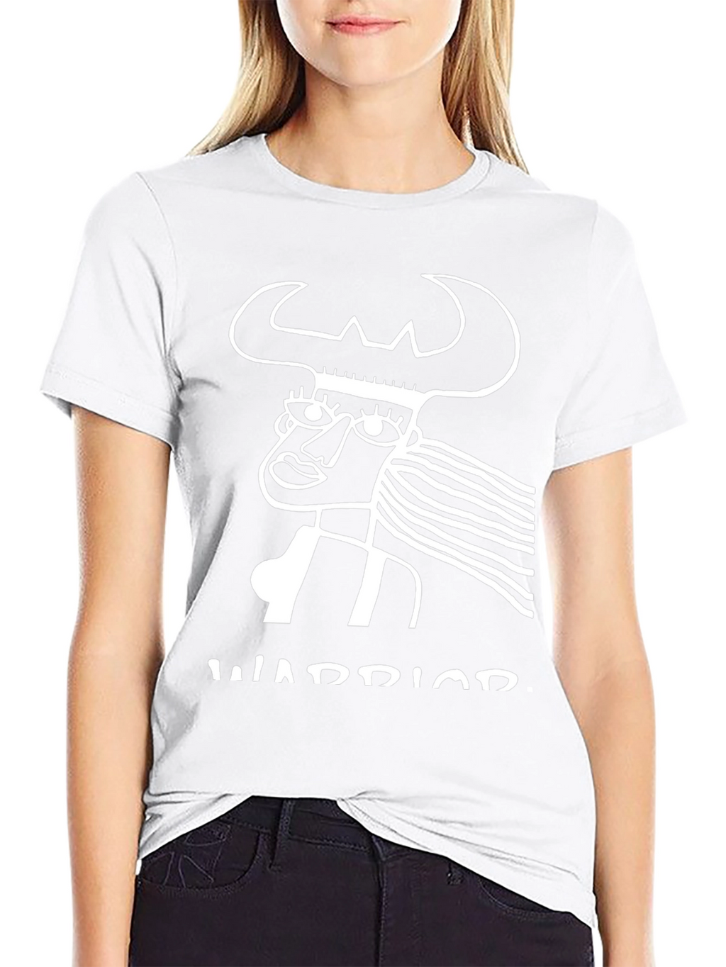 Warrior Graphic Tee - Black Cotton T-Shirt