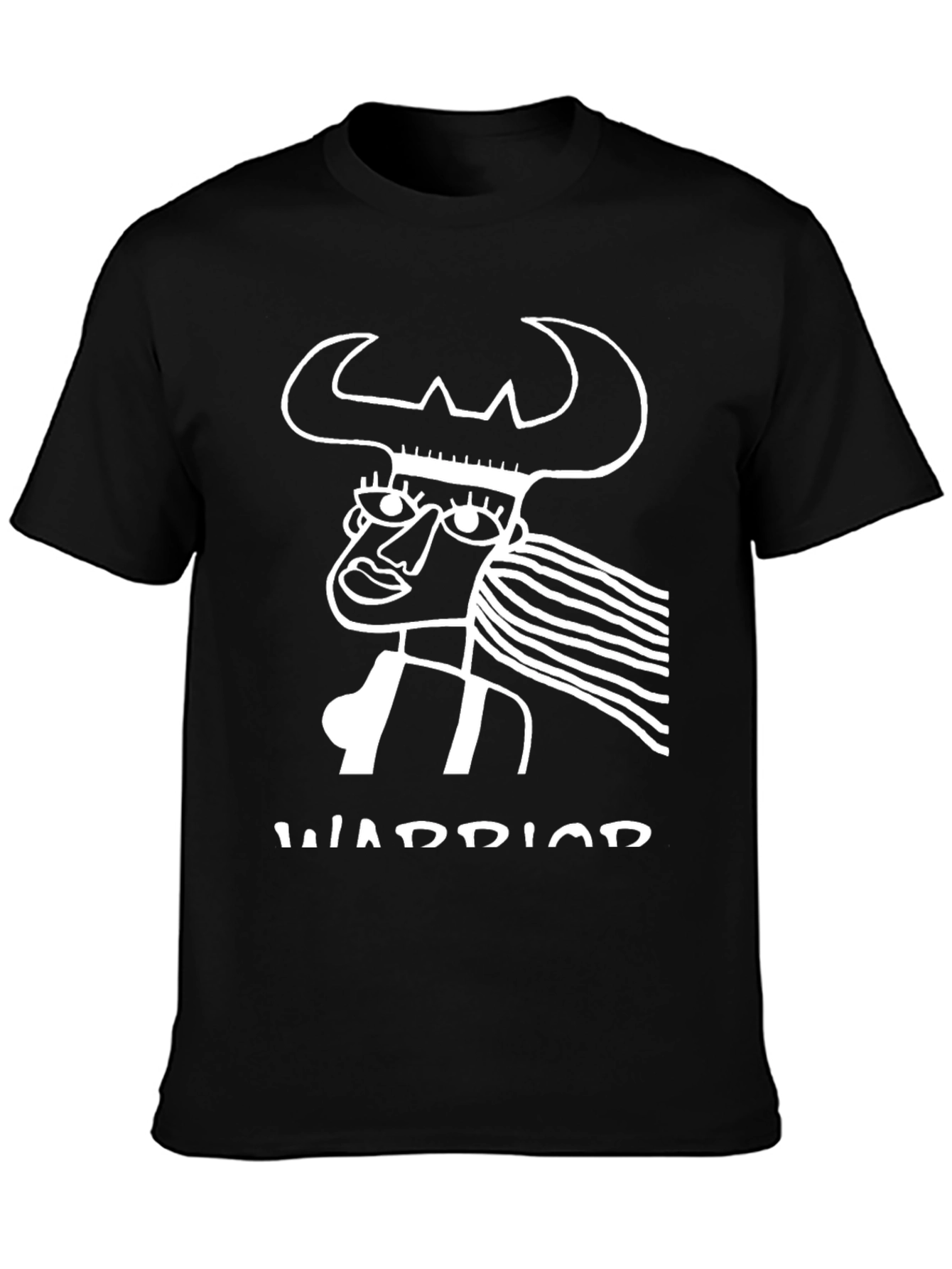 Warrior Graphic Tee - Black Cotton T-Shirt