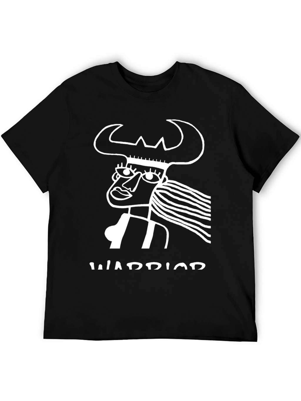 Warrior Graphic Tee - Black Cotton T-Shirt