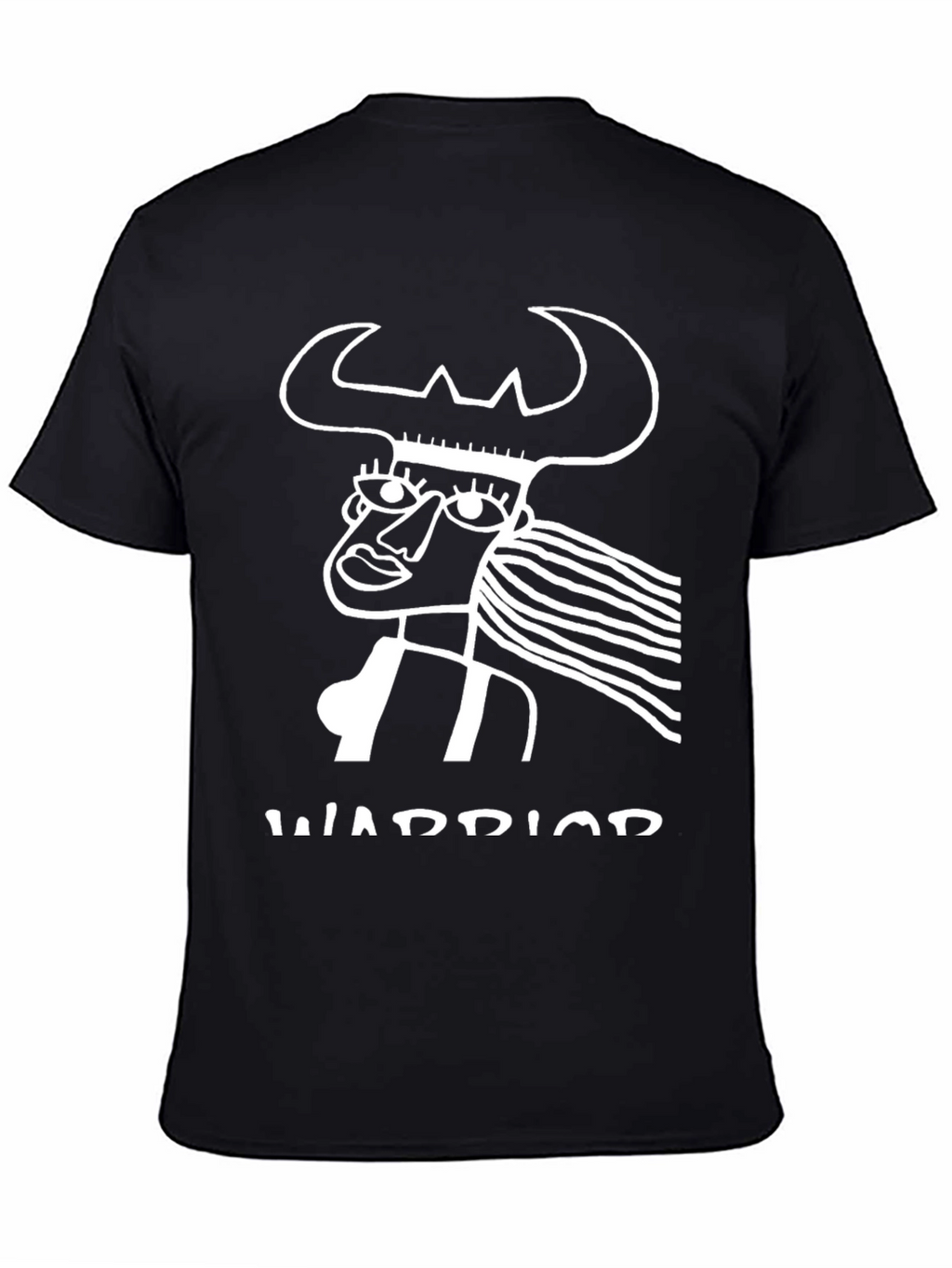 Warrior Graphic Tee - Black Cotton T-Shirt