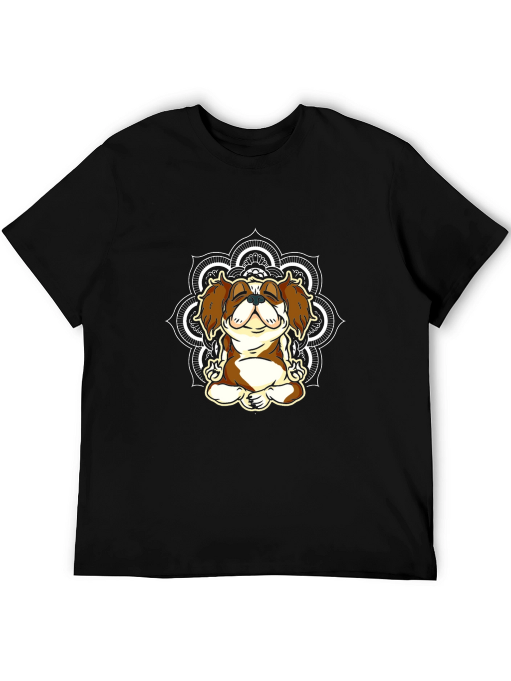 Zen Dog Mandala T-Shirt - Relaxed Fit