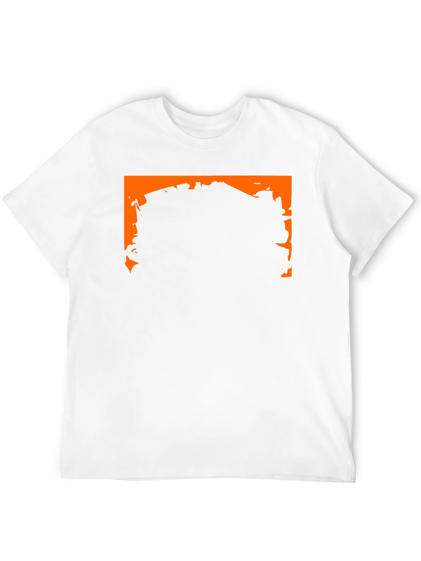 Black Graphic Tee with Orange Border