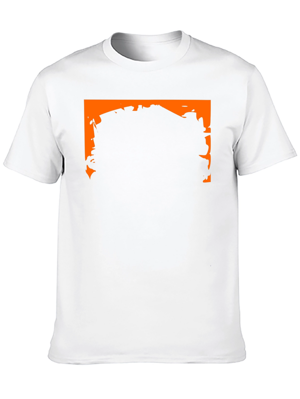 Black Graphic Tee with Orange Border