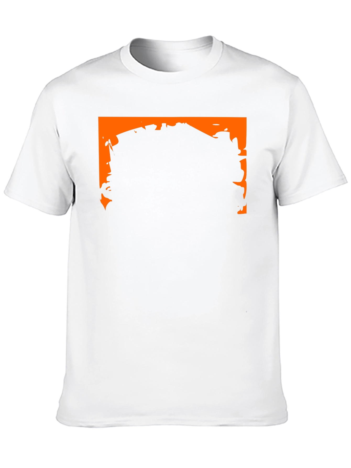 Black Graphic Tee with Orange Border