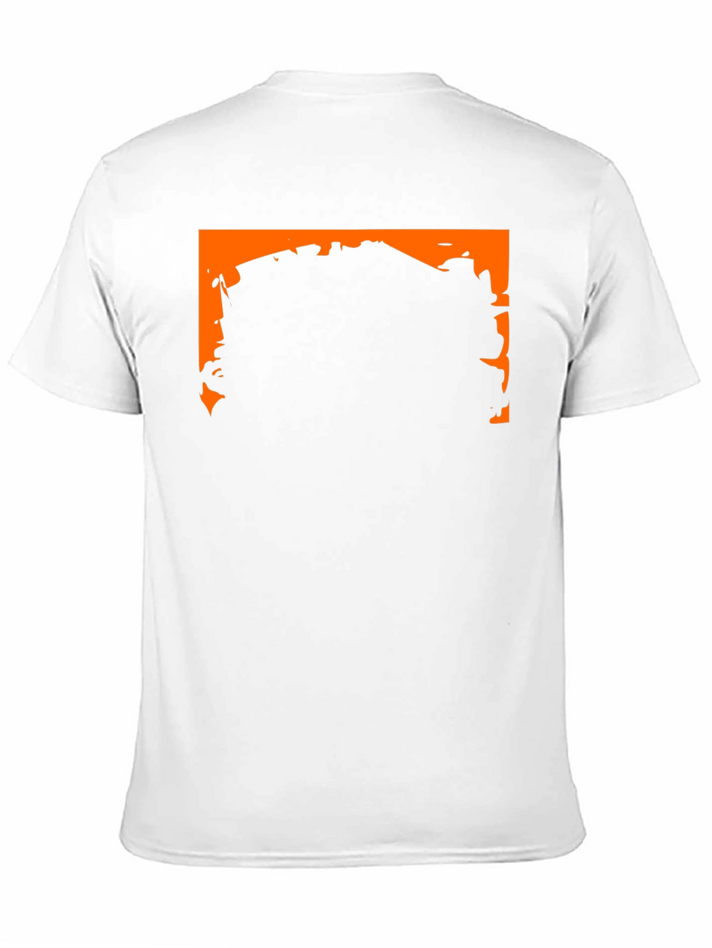 Black Graphic Tee with Orange Border