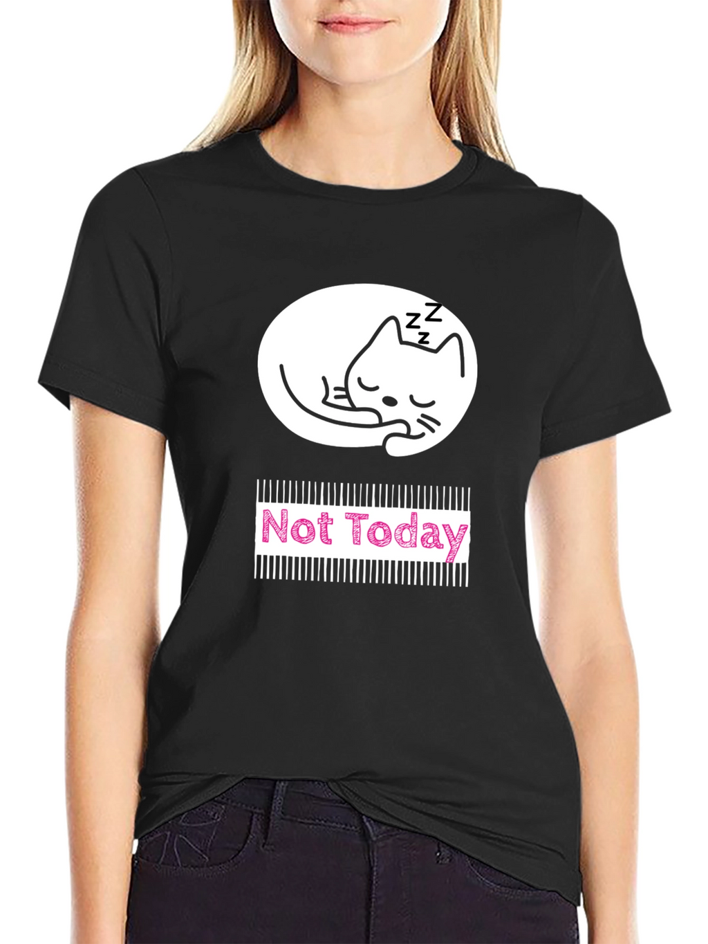 Not Today Cat Graphic T-Shirt