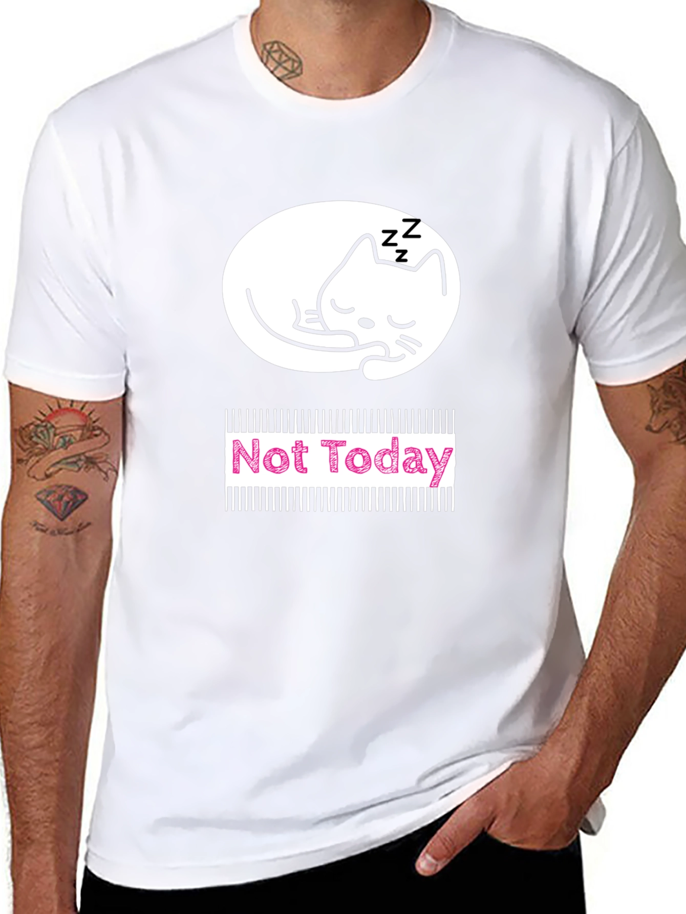 Not Today Cat Graphic T-Shirt