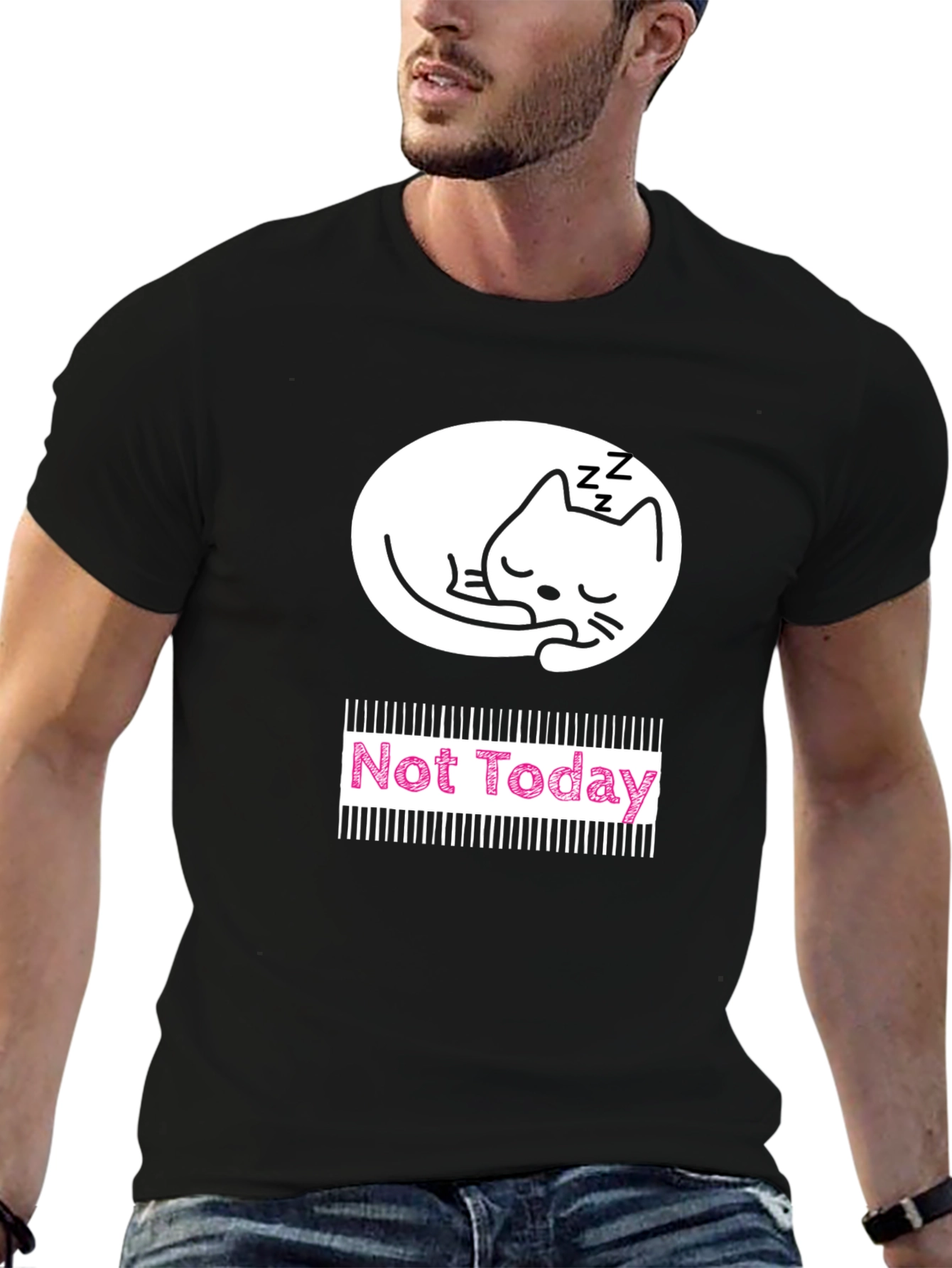 Not Today Cat Graphic T-Shirt