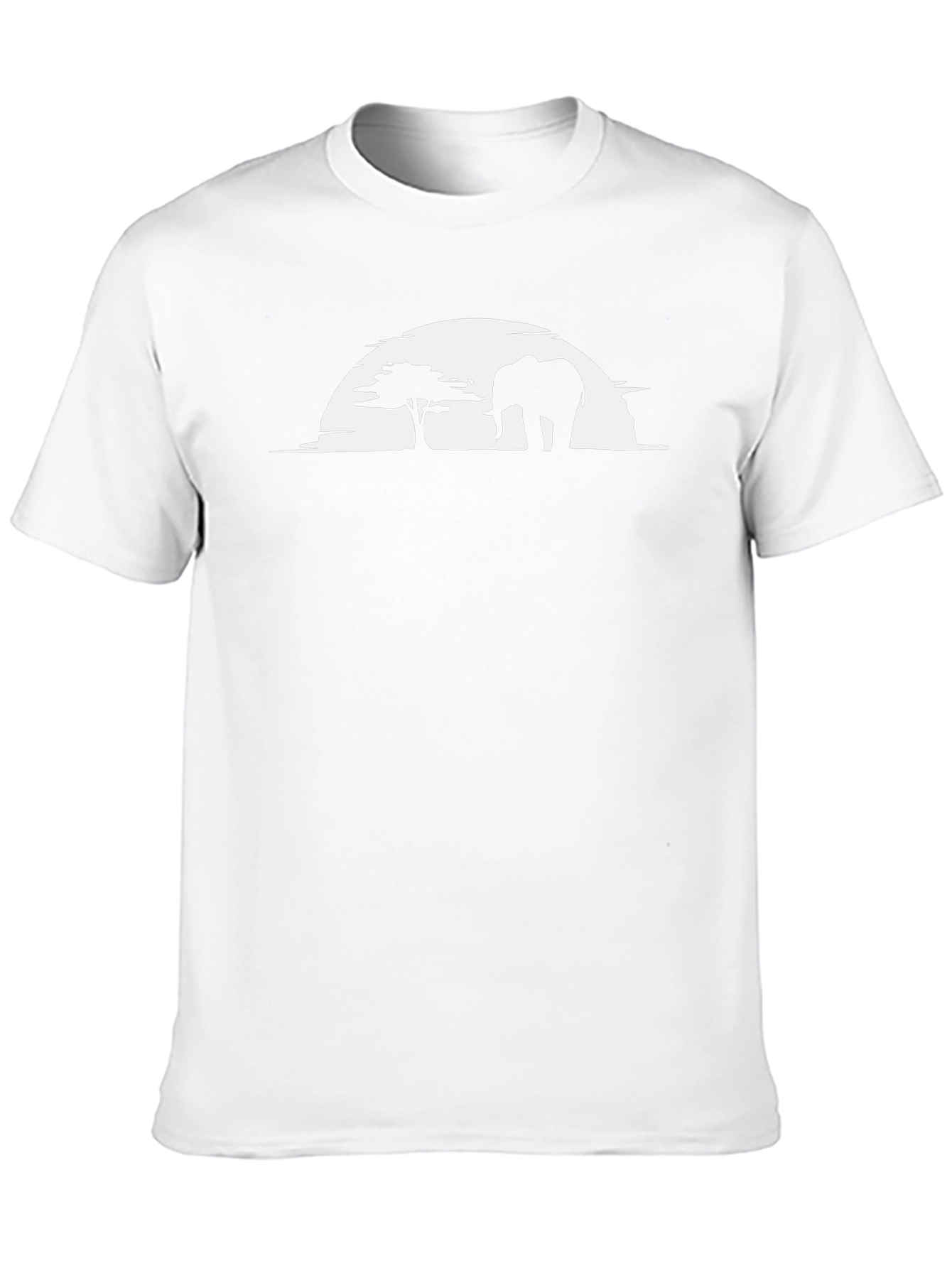 Elephant Silhouette Graphic Tee - Black