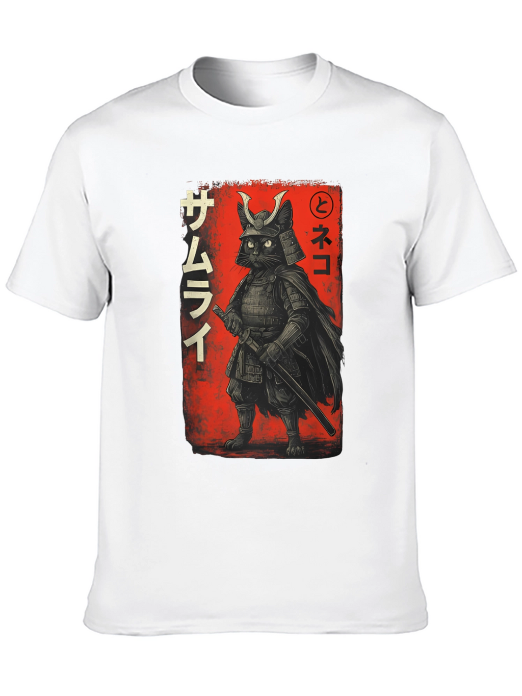 Samurai Cat T-Shirt - Warrior Feline Graphic Tee