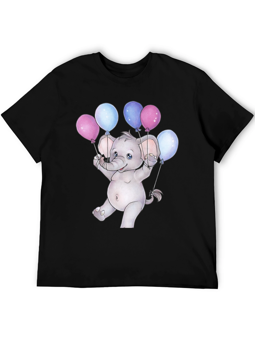 Cute Elephant with Balloons Graphic Tee