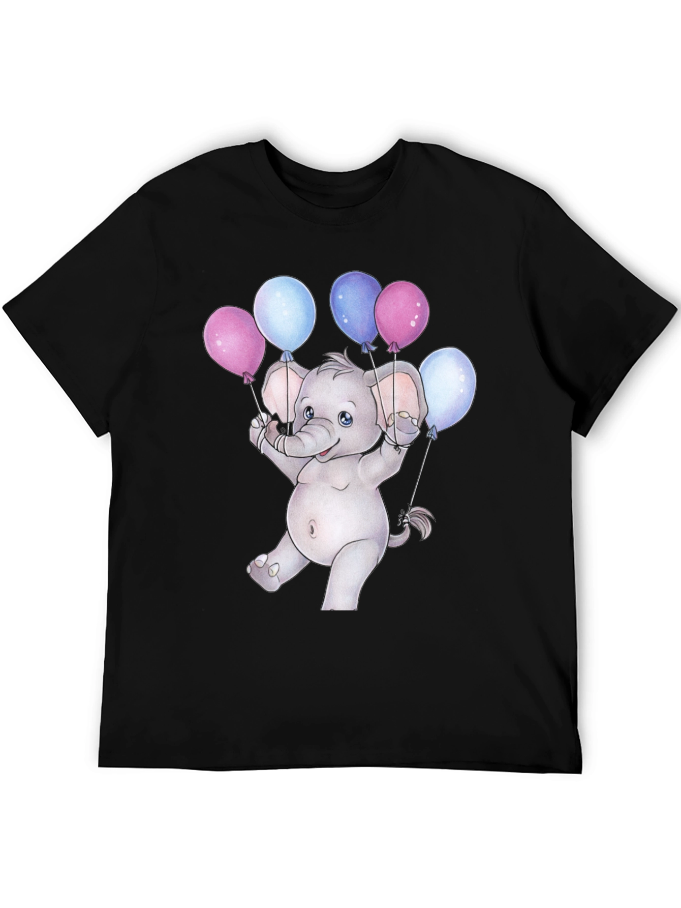 Cute Elephant with Balloons Graphic Tee