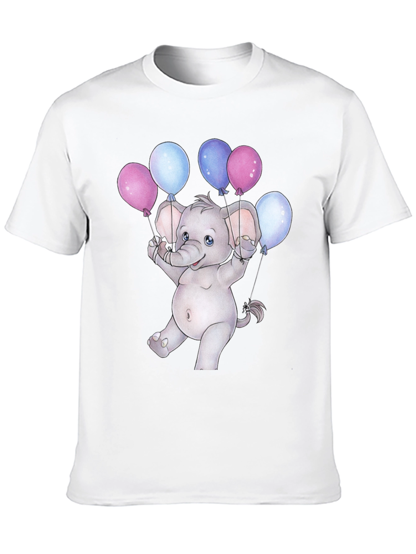Cute Elephant with Balloons Graphic Tee