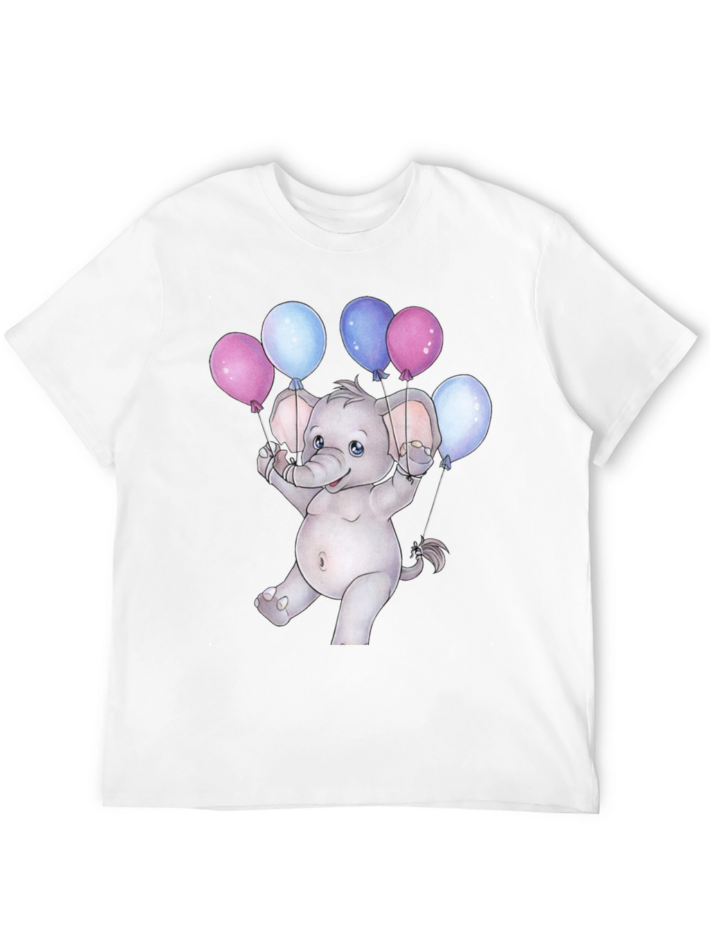 Cute Elephant with Balloons Graphic Tee