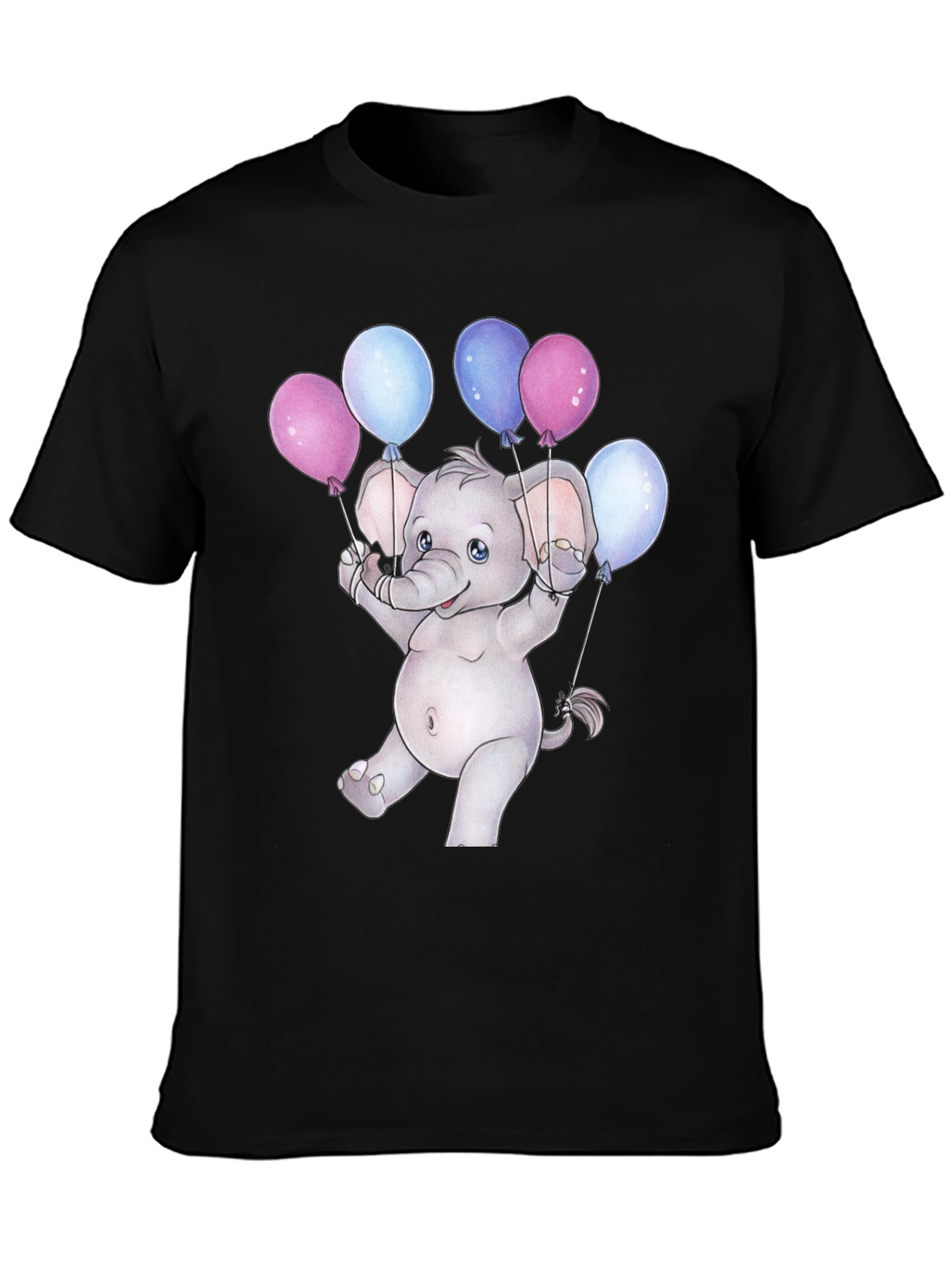 Cute Elephant with Balloons Graphic Tee
