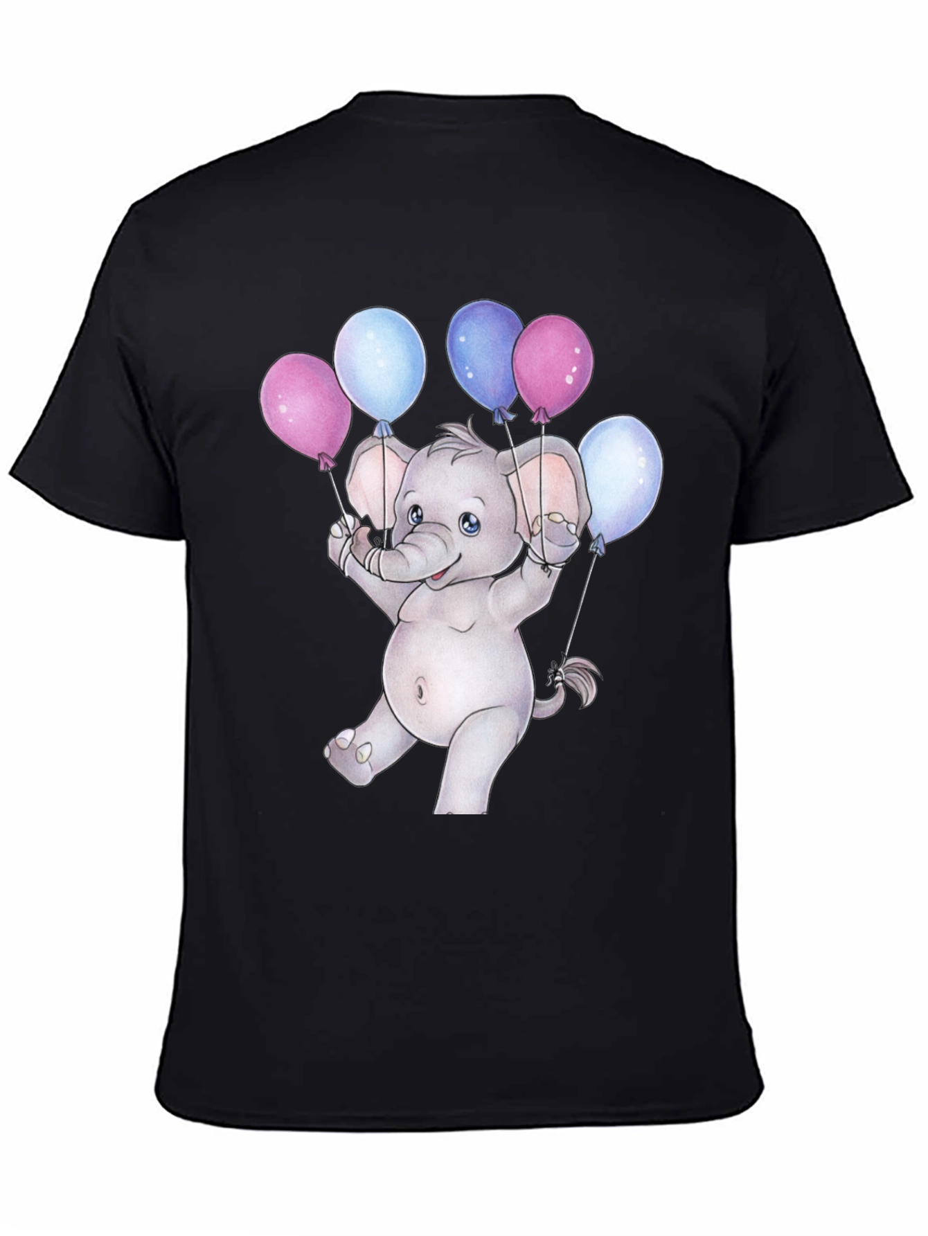 Cute Elephant with Balloons Graphic Tee