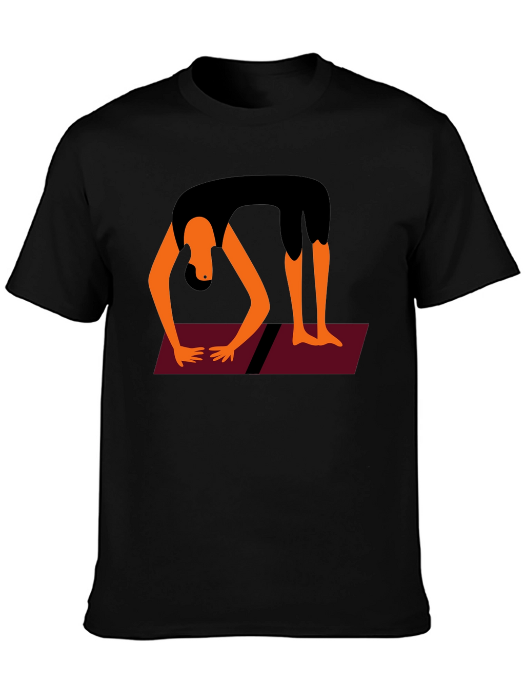 Yoga Pose Graphic Tee - Black Cotton Blend