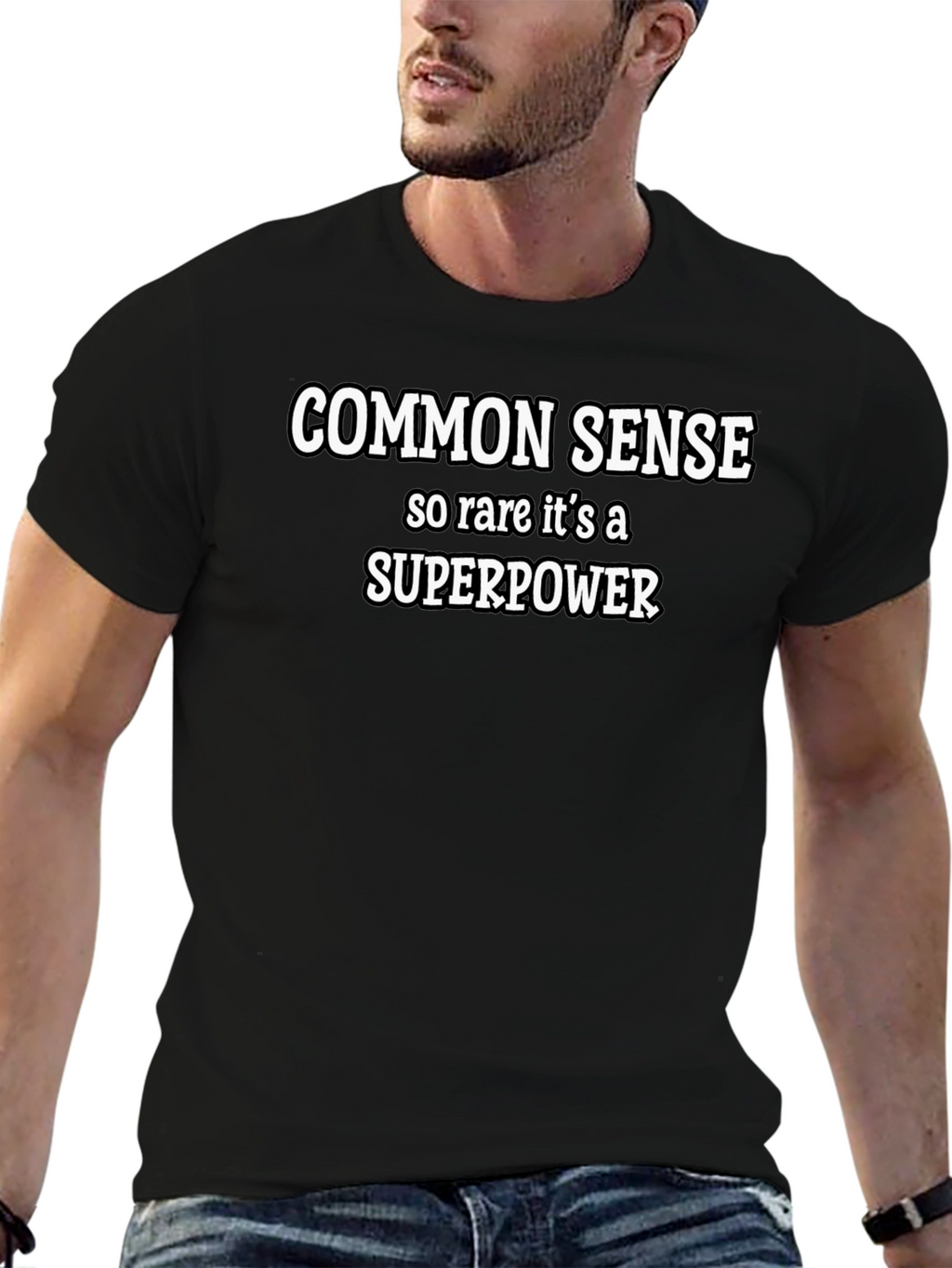 Common Sense Superpower Graphic Tee - Black