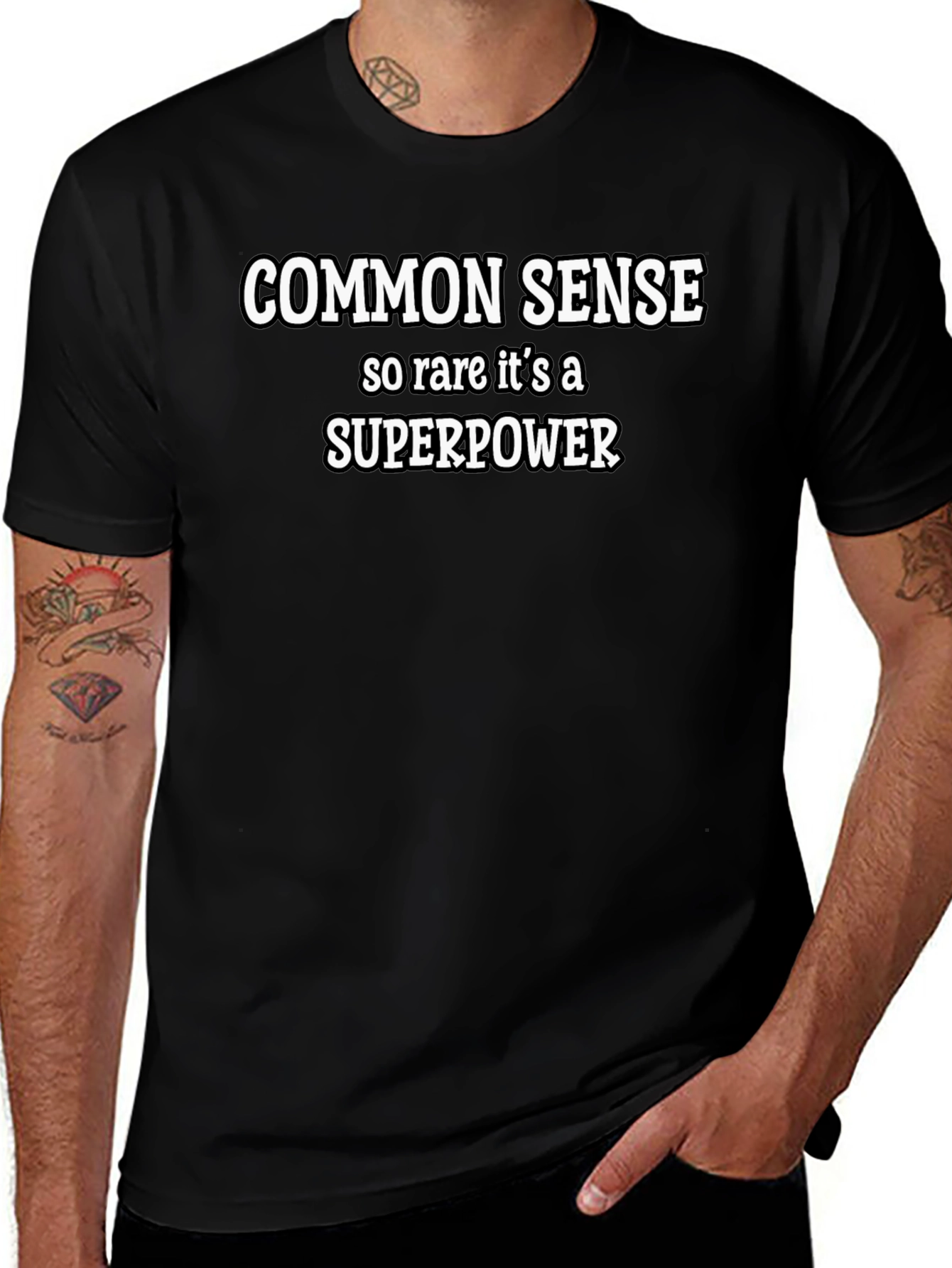 Common Sense Superpower Graphic Tee - Black