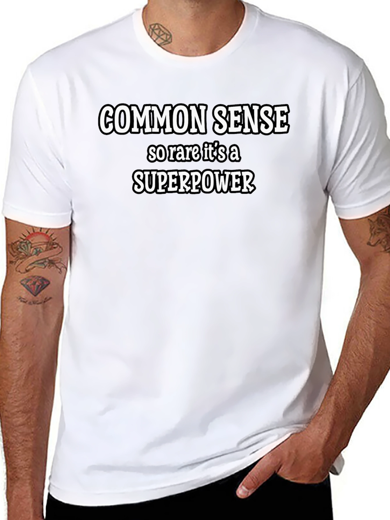 Common Sense Superpower Graphic Tee - Black