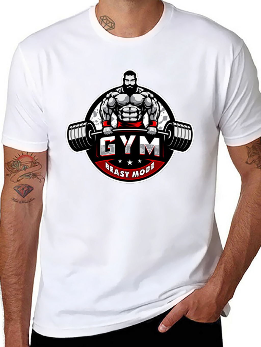 Gym Beast Mode Graphic Tee - Black