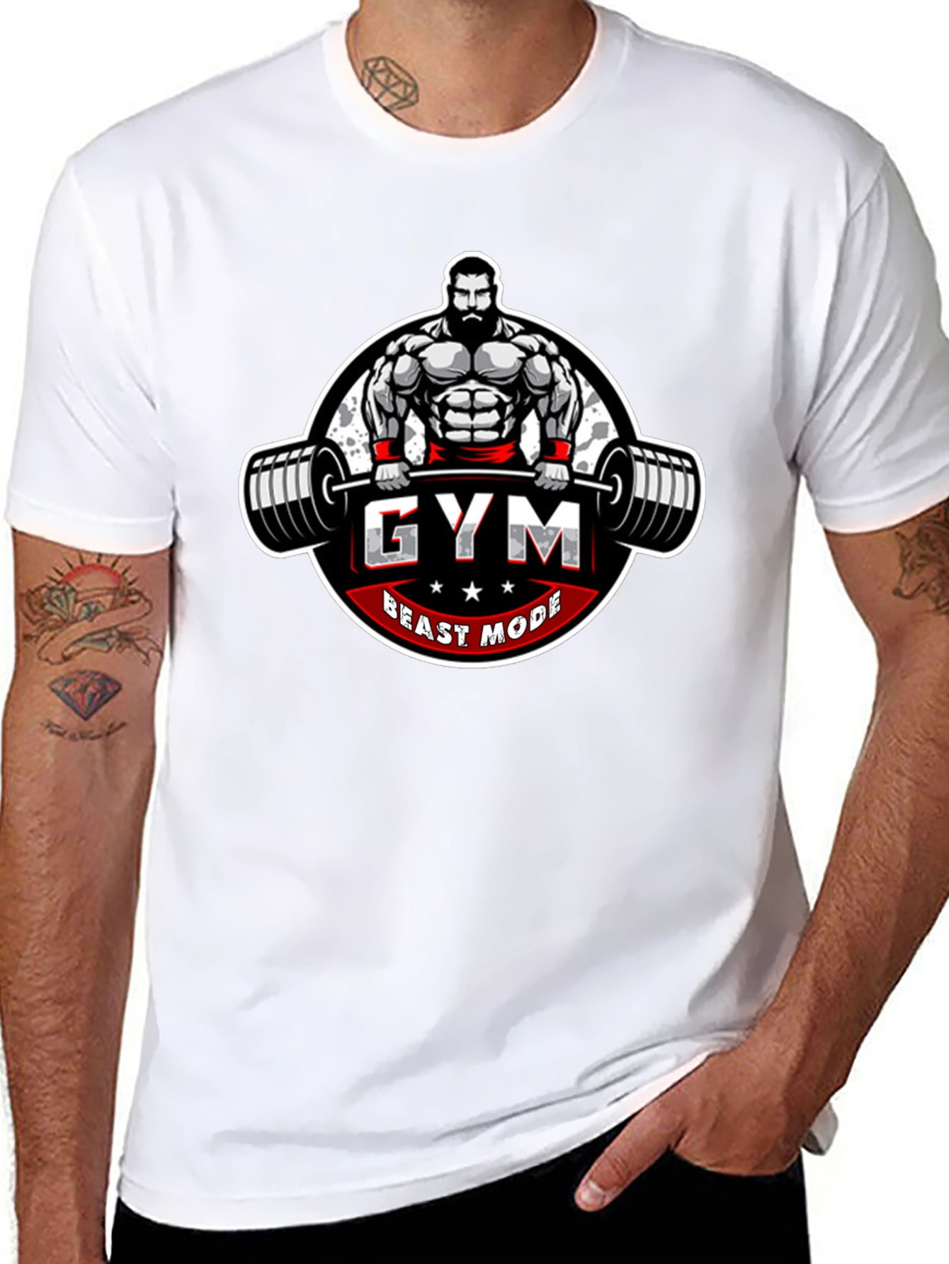 Gym Beast Mode Graphic Tee - Black