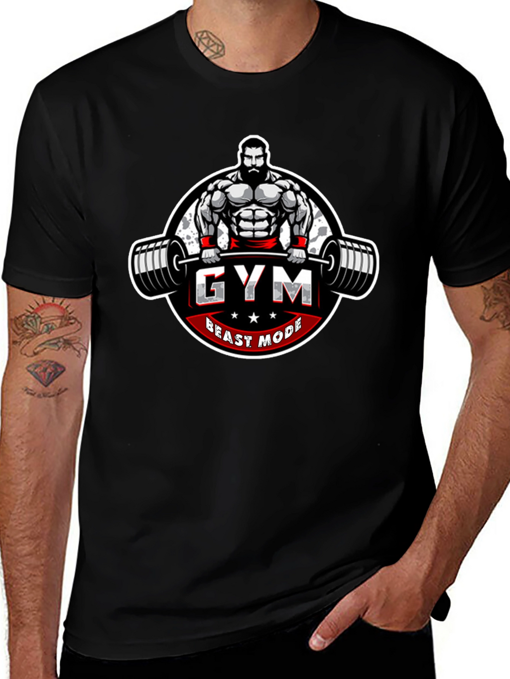 Gym Beast Mode Graphic Tee - Black