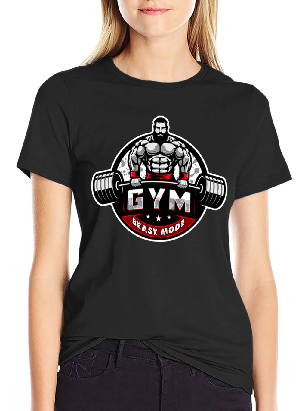 Gym Beast Mode Graphic Tee - Black