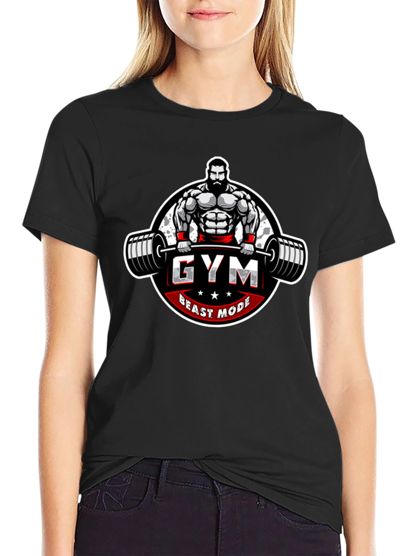 Gym Beast Mode Graphic Tee - Black