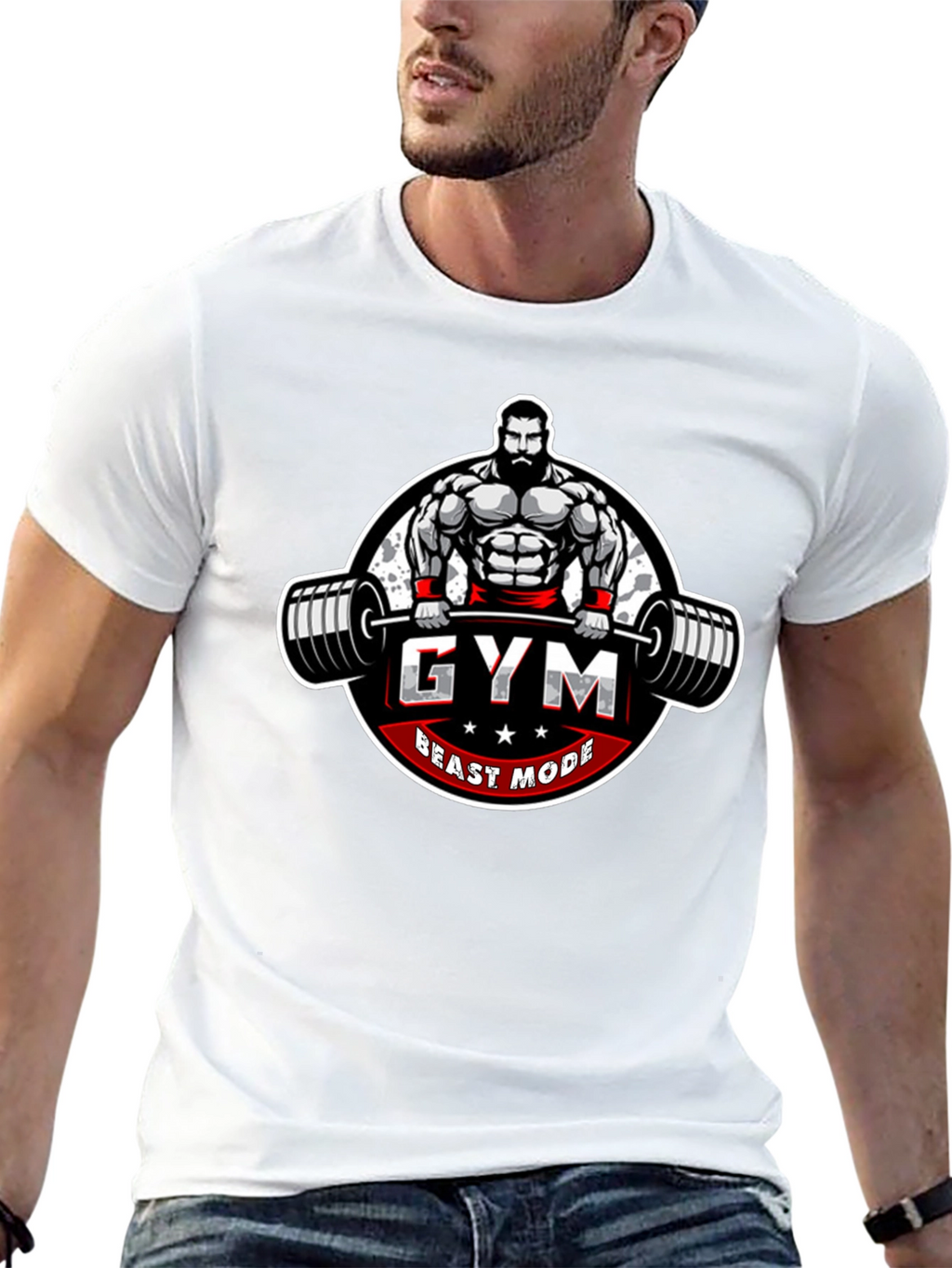 Gym Beast Mode Graphic Tee - Black