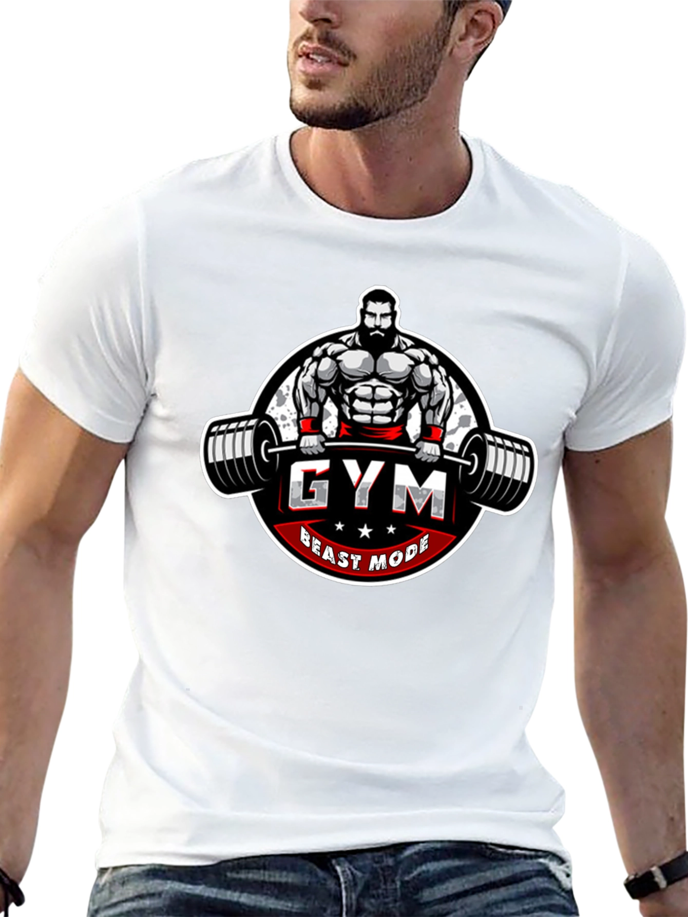 Gym Beast Mode Graphic Tee - Black