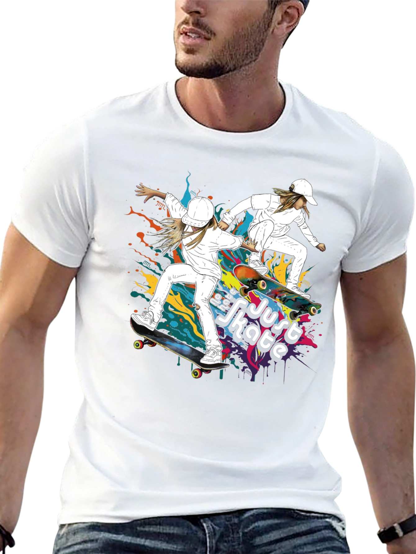 Skater Style Tee - Just Skate Graphic T-Shirt