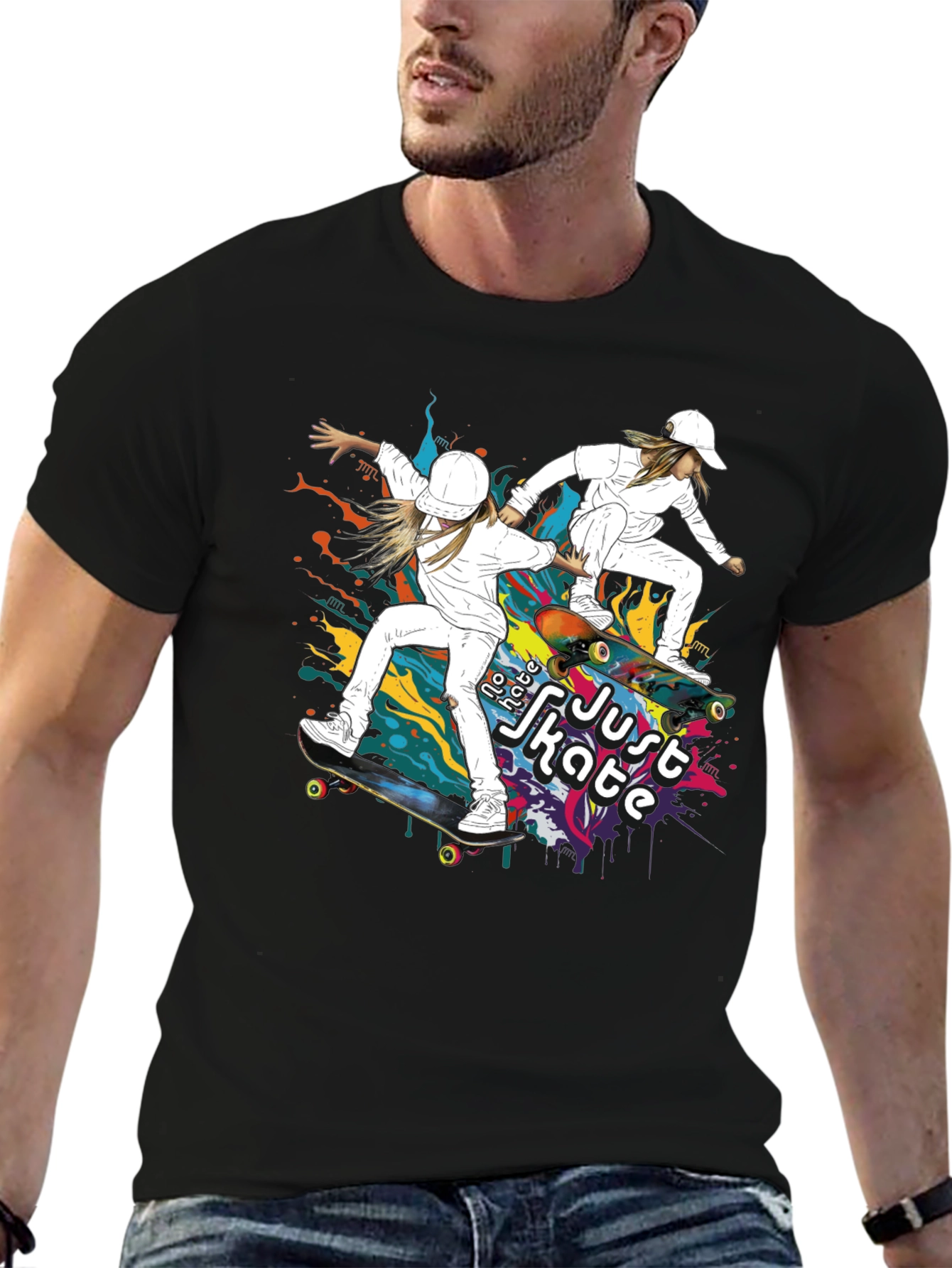Skater Style Tee - Just Skate Graphic T-Shirt