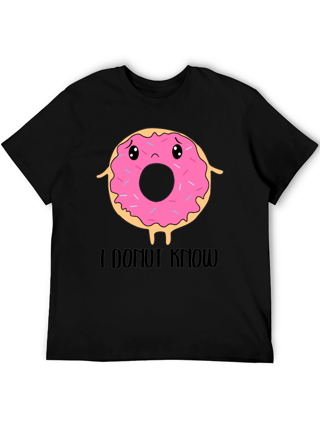 Funny I Donut Know T-Shirt - Black