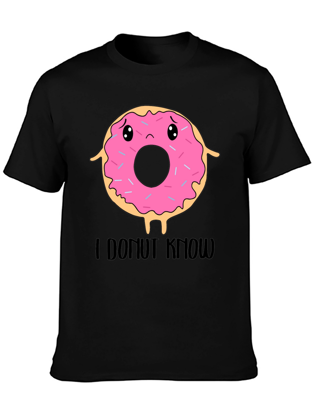 Funny I Donut Know T-Shirt - Black
