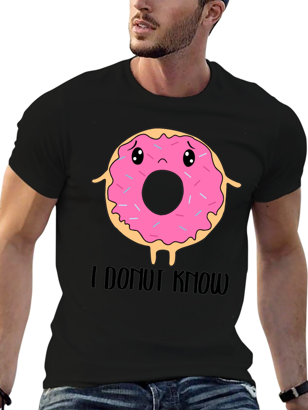 Funny I Donut Know T-Shirt - Black