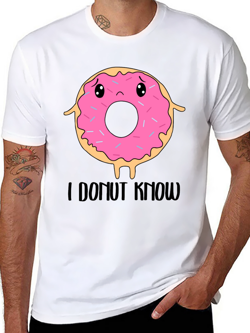 Funny I Donut Know T-Shirt - Black