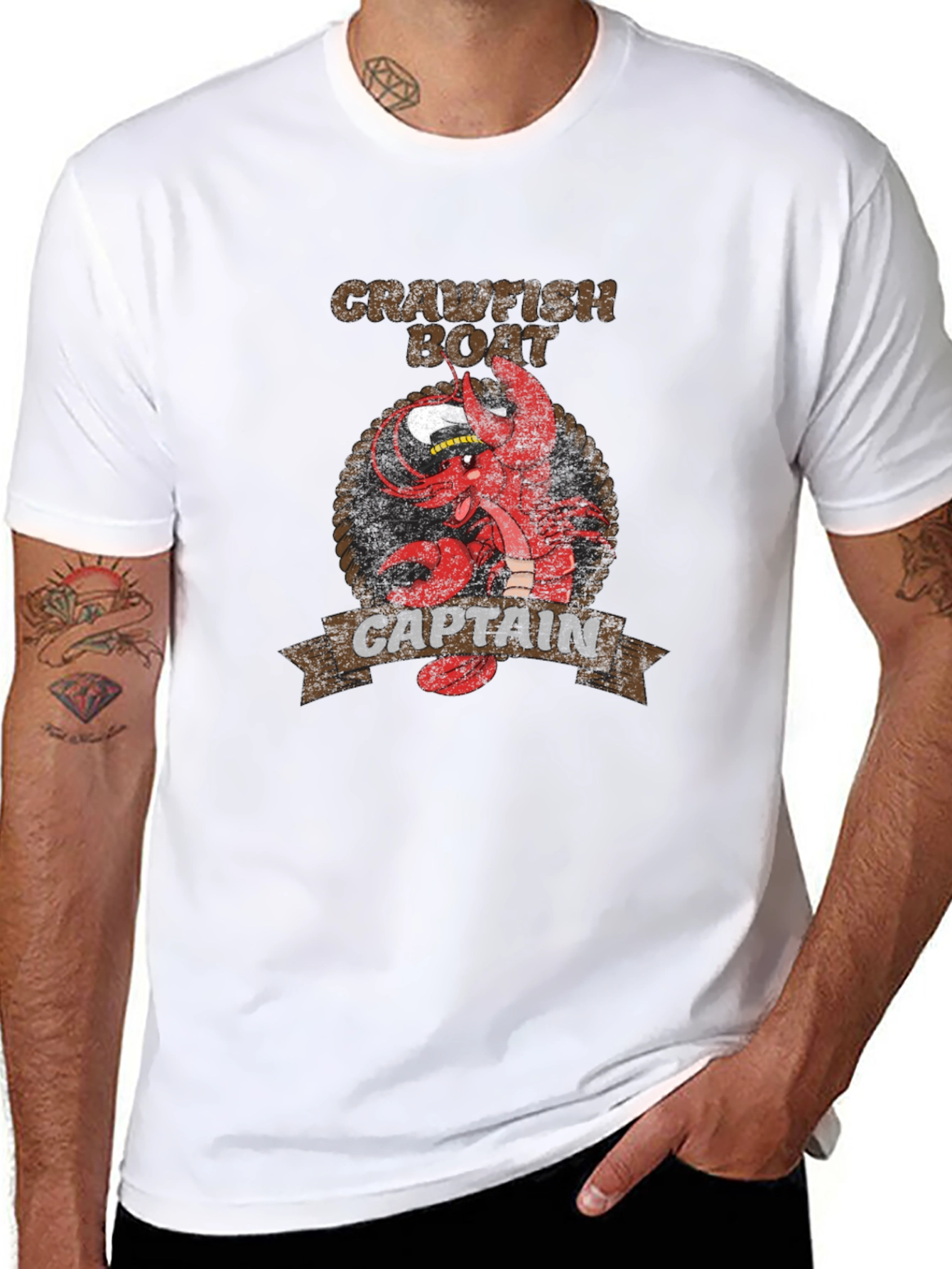 Crawfish Boat Captain Graphic T-Shirt
