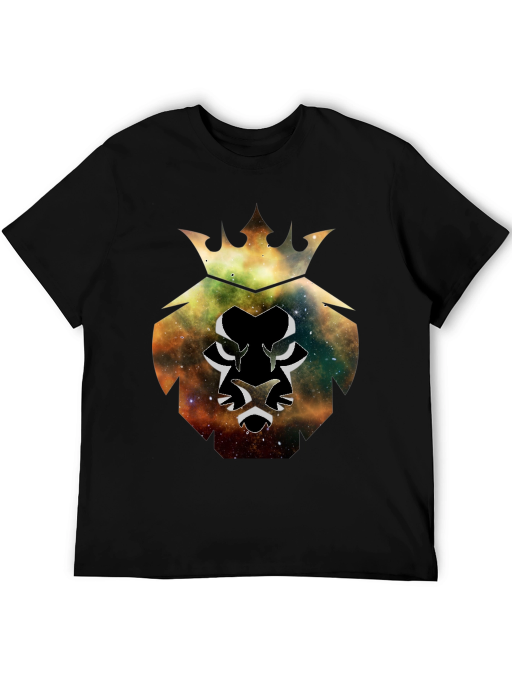 Galaxy Lion King Black T-Shirt