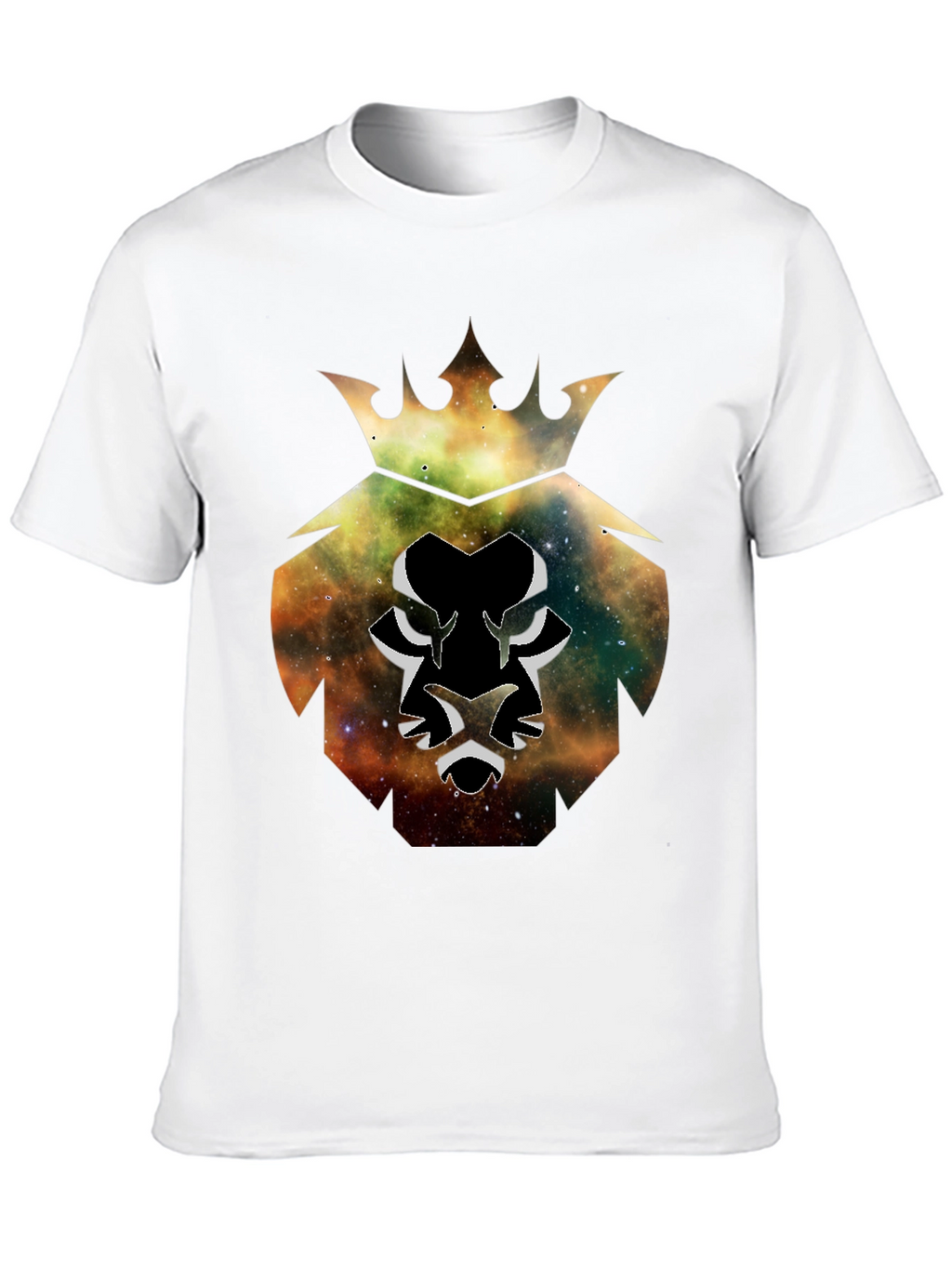 Galaxy Lion King Black T-Shirt