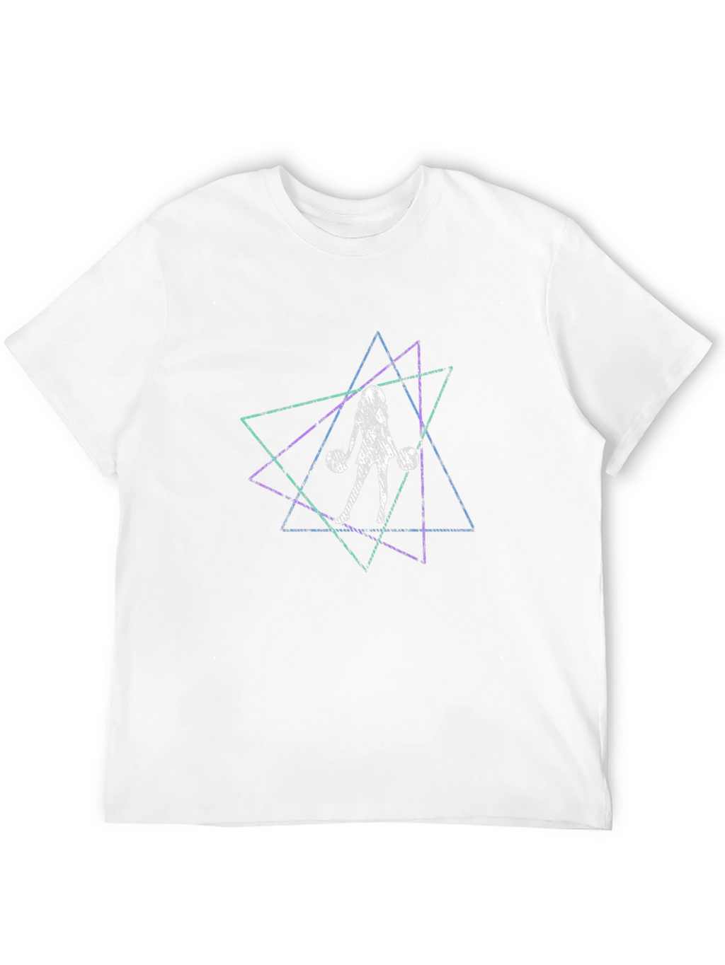 Geometric Weightlifter Graphic Tee - Black Cotton T-Shirt