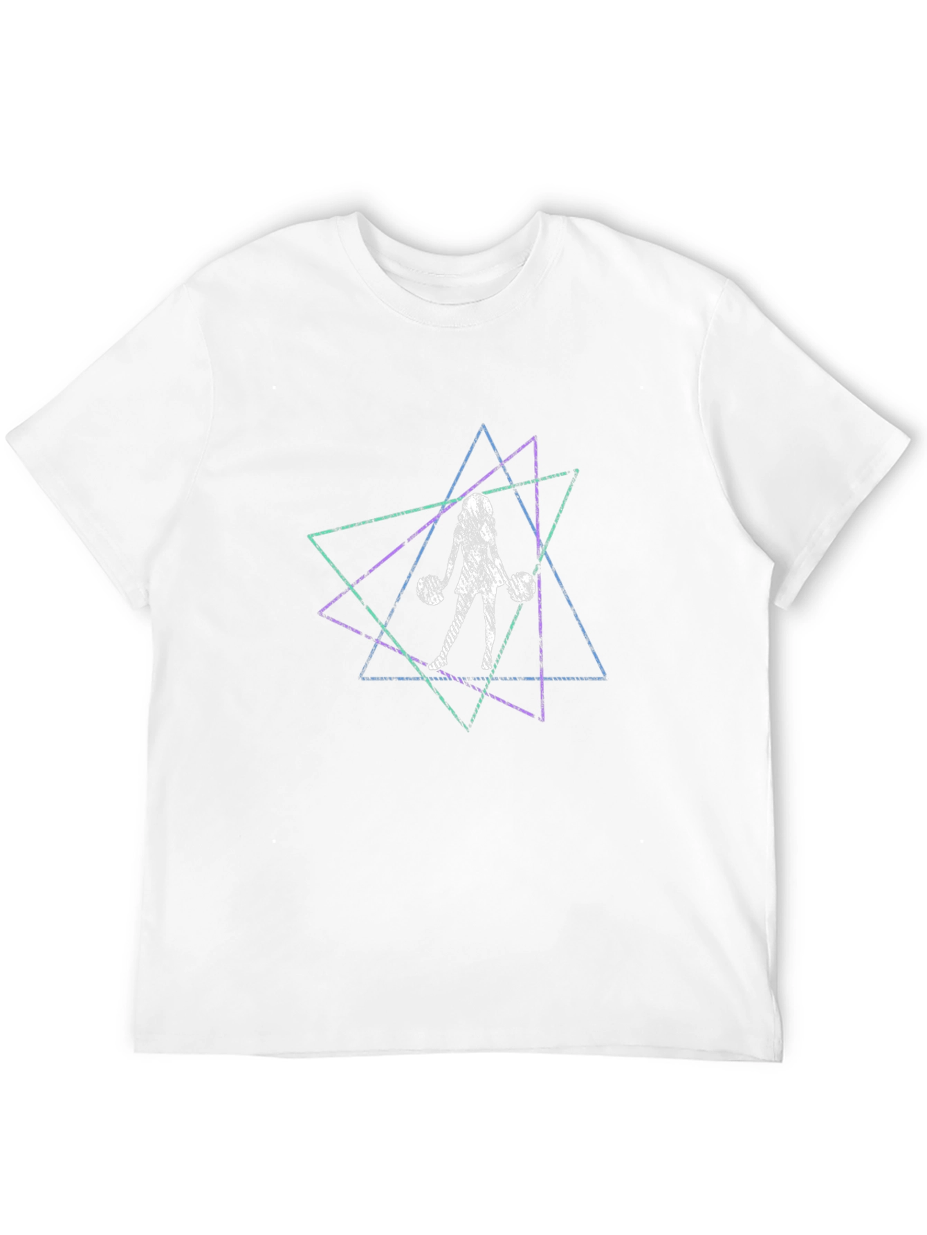 Geometric Weightlifter Graphic Tee - Black Cotton T-Shirt