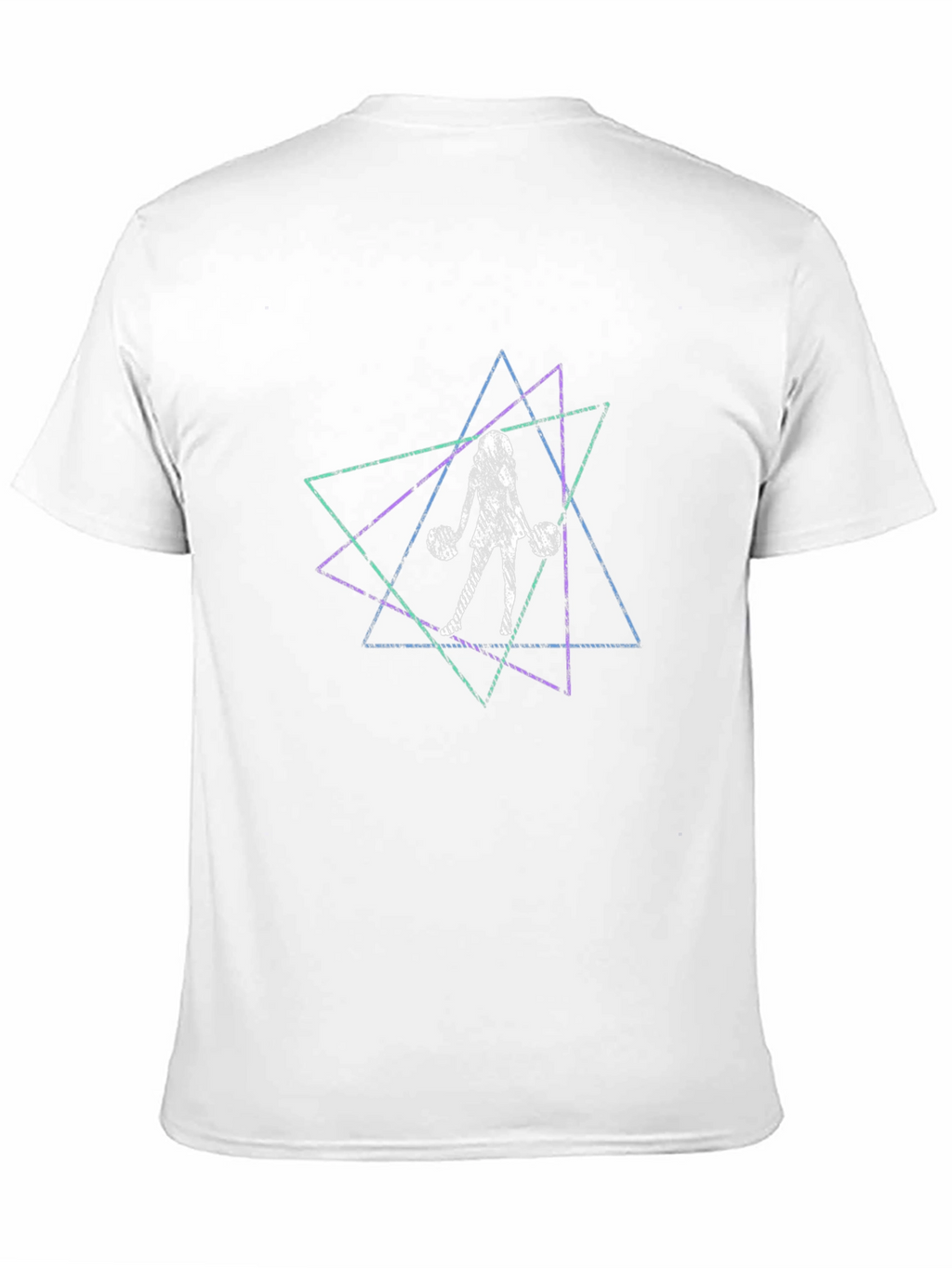 Geometric Weightlifter Graphic Tee - Black Cotton T-Shirt