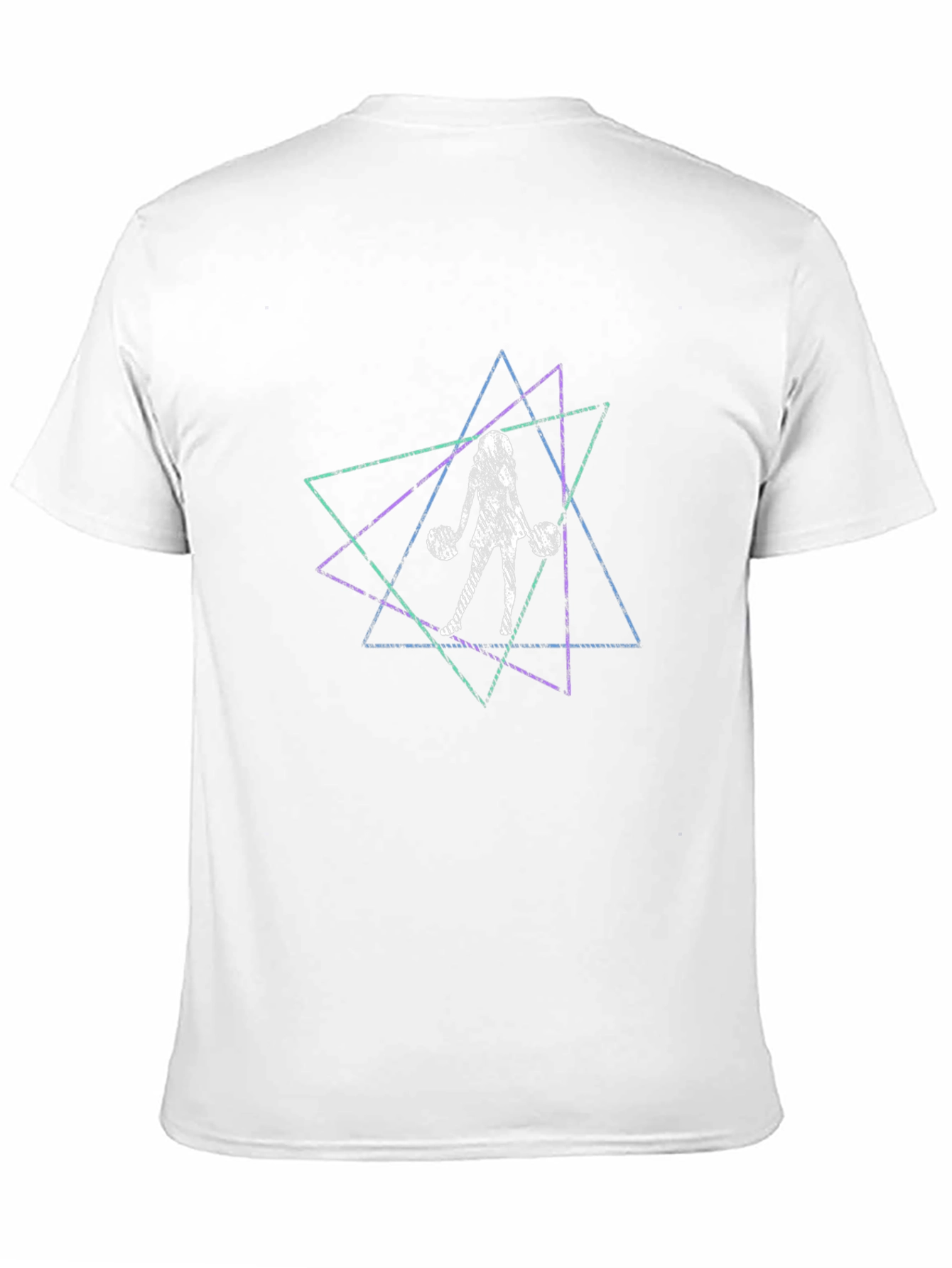 Geometric Weightlifter Graphic Tee - Black Cotton T-Shirt