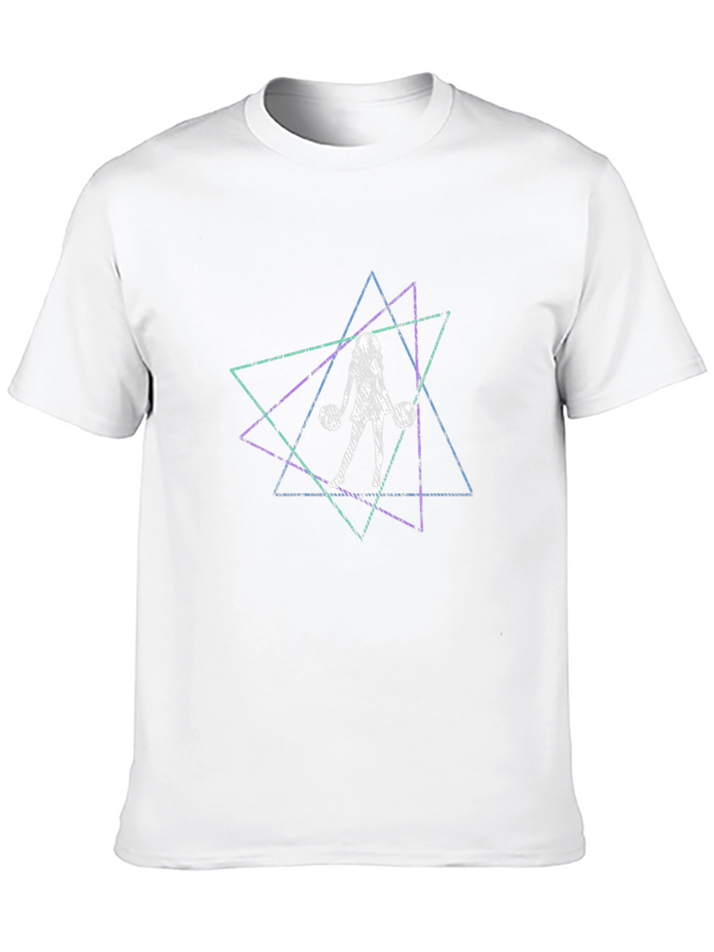 Geometric Weightlifter Graphic Tee - Black Cotton T-Shirt